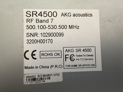 ( 2 ) AKG SR4500 Band 7, True Diversity Reference Wireless Receiver, 500-530MHz