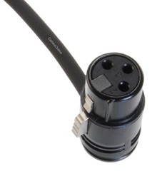 Low-Profile Right-Angle 3-Pin XLR Female to Straight 3-Pin XLR Male Cable