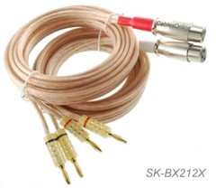 12ft CablesOnline 12AWG Speaker Wire 4-Banana Plug to 2- XLR Jacks Audio Cable