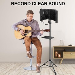 Aokeo Studio Recording Microphone Isolation Shield AO-302 with stand, black