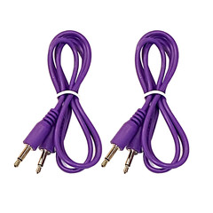 (2) Pack of Purple 3.5mm MONO TS Cables for Eurorack Modular Synth Synthesizers
