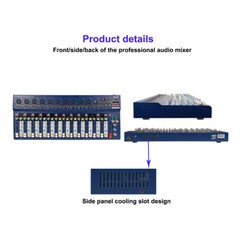 14CH Audio Mixer Pro Recording Stage Mixing Console 4CH Stage Headset Microphone