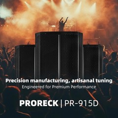 PRORECK 15″ Powered PA Speaker 1500W Bluetooth 3-Channel DSP DJ Live Loudspeaker