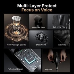 USB Microphone, MAONO 192KHZ/24Bit Plug & Play PC Computer Podcast Condenser Car