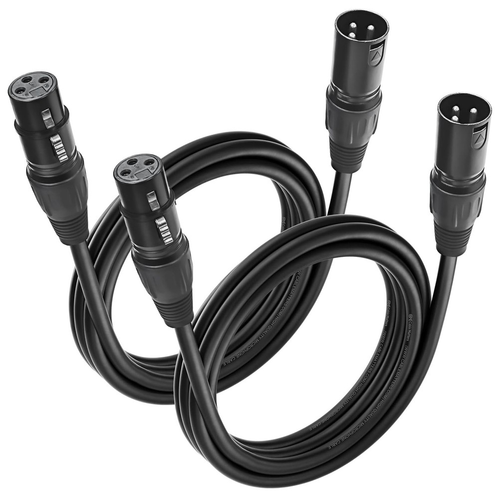 Cyberguys! XLR Cables 2 Pack, XLR Male to Female Microphone Cable with Lockin…