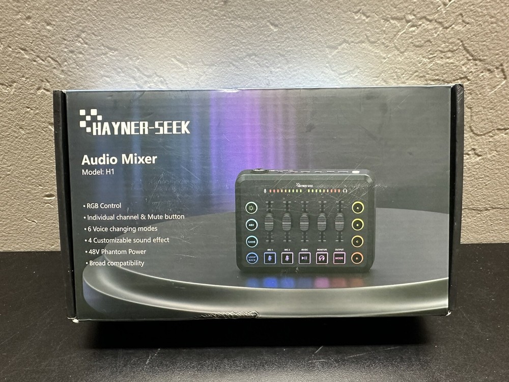 Hayner Seek H1 Black Podcast Equipment DJ Audio Mixer For Live Streaming