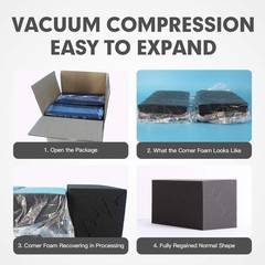 8 Pack – Bass Traps Acoustic Foam 8″ x x 12″-8 (No Adhesive), Black