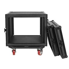 Sound Town Shock Mount 8U Plywood Rack Case w/ 21″ Depth, Black (STRC-SPB8UW)
