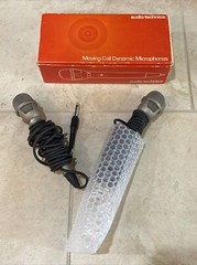 2 Audio Technica AT816 Unidirectional Moving Coil Dynamic Microphones With Box