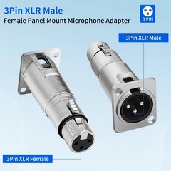 5/10* D Type XLR Male Panel Mount to Female Connector Solderless Connectors
