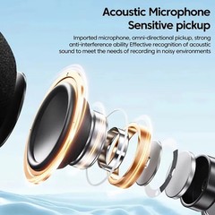 Microphone With Bluetooth Headset HD Calling Noise Canceling
