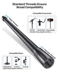 13-inch Microphone Gooseneck (5/8″-27 Thread) – 360° Adjustment, Heavy Duty &…