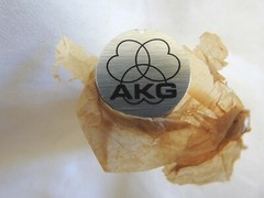 AKG vintage LOGO BADGE *original* round aluminium for Headphone, Microphone Case