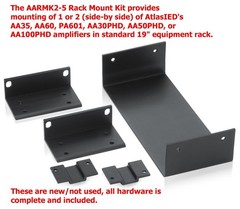 Rack Mount Kit for 1 or 2 AtlasIED Amplifiers in standard 19″ equipment rack.