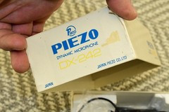Vintage Piezo DX-242 Dynamic Microphone Wired JAPAN w/ Stand in BOX