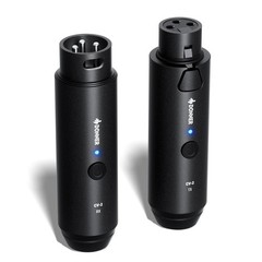 Donner Wireless XLR Microphone Transmitter Receiver, 2.4GHz Plug-on black