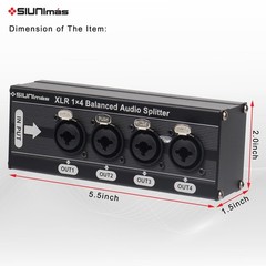 Hotswap 3Pin XLR 1/4″ TS/TRS Combo Connector Splitter Box – 1-in 4-Out Durable A