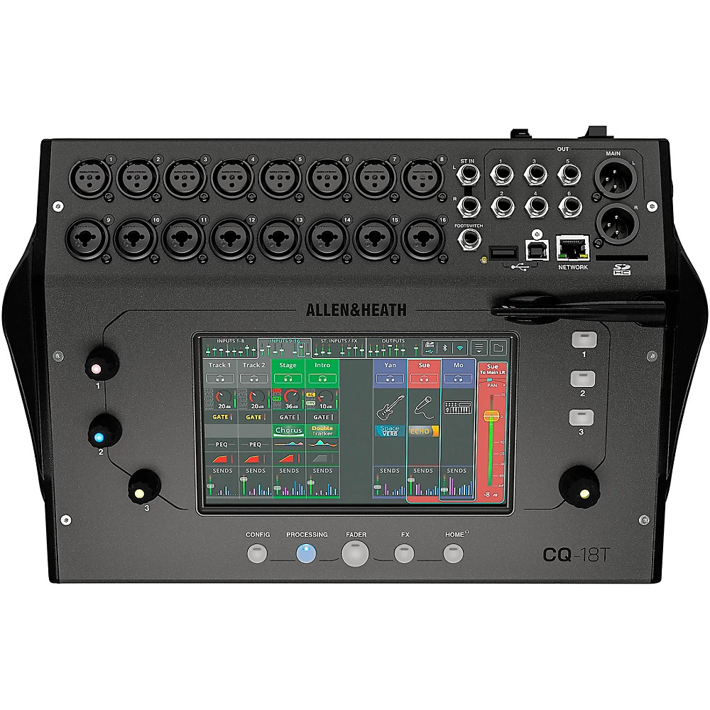 Allen & Heath CQ-18T Digital Mixer 7″ Touchscreen, Wi-Fi, Bluetooth Connectivity