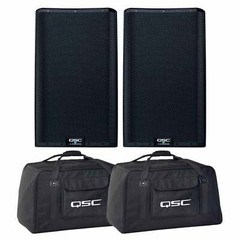 QSC K12.2 K2 Series 2Way 2000W 12″ Powered Active Speakers Pair w Totes K12
