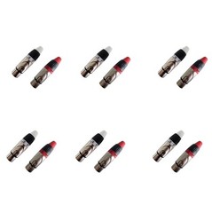 Geisler XLR 3 Pin Female plug 6 Pairs with fine nickel plated housing