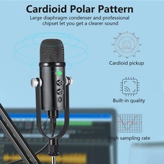 USB Microphone Metal Condenser Mic:Plug&Play Gaming Microphones on PC,Mac,Twi…