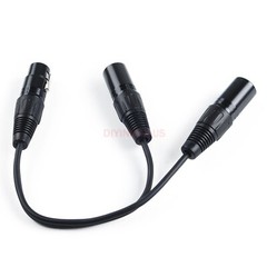 3-Pin XLR Female Jack to Dual 2 Male Plug Audio Adapter Y Spiter Splitter Cable