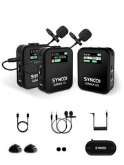 SYNCO Wireless Lavalier Microphone, G2(A2) MAX 2.4G Dual Transmitter for Vlog