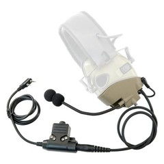 Noise Cancelling Microphone & PTT for Impact Sports Headphones – Airsoft Tan