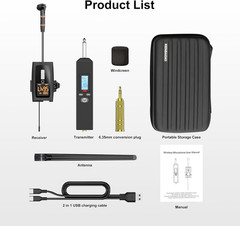 UHF Wireless Flute Microphone System with Rechargeable Receiver & Transmitter