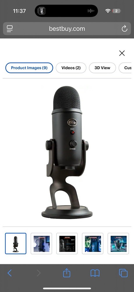 Blue Yeti Professional Multi-Pattern USB Condenser Microphone – Blackout