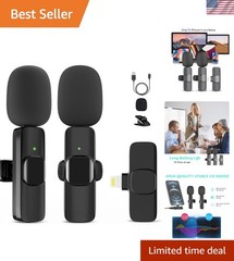2 Pack Wireless Lav Mic for iPhone with Noise Reduction – Ideal for Streaming