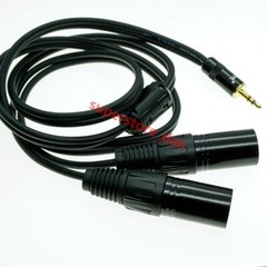 New 1/8″ 3.5mm male Stereo TRS Audio to Dual 2 3 pin XLR male cable Golden