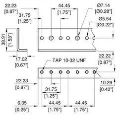 2 (One Pair) 2U / 2 SPACE Rack Rails 3.5″ Lg Tapped 10/32″ for Amplifier Rack