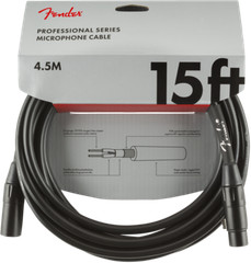 Fender Professional Series Pro Audio XLR Black Microphone/Mic Cable – 15′ ft