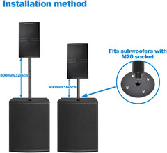 M20 Speaker Pole,Speaker Pole Mount,Subwoofer Pole,16 Inch Extended Speaker