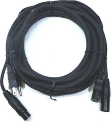 LASE 15 Ft / 4.54M Siamese Cable AC Power & XLR Cable NEUTRIK for Power Speakers