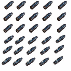 Neutrik XLR DMX 3 pin Connectors Package – 15 Male and 15 Female