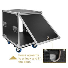 Sound Town 12U Rack Road Case with Slam Door and Adjustable Rack Depth (STPR-12)
