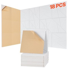 VEVOR 18 Pack Acoustic Wall Panels 11.8 x 11.8 x 0.4 inch Self-Adhesive White
