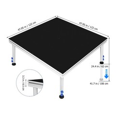 4 *4 ft Portable Stage Platform Modular System Height Adjustable Riser 24″ – 40″