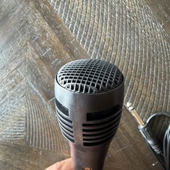 Wired Handheld/Stand-Held Microphone 1/4 in TS Plug On/Off Switch Black