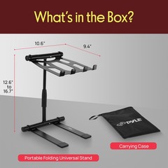Pyle Portable Folding Laptop Stand – Standing Table with One Size, Black