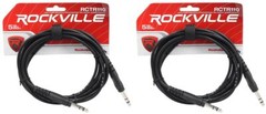 2 Rockville RCTR110B Black 10′ 1/4“ TRS to 1/4“ TRS Cable 100% Copper