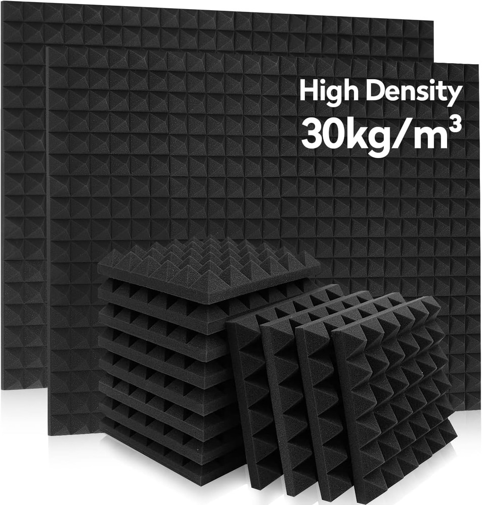 36 Pack AUSLET Acoustic Panels 12 x 12 x 12 x 12 x 2 Inches, 36 Pack-30kg/m3