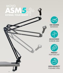 Movo Video Podcast Equipment Bundle with Boom Arms