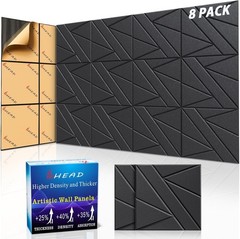 Soundproof Wall Panels 8 Pack Acoustic Foam Panels for Walls Studio Black