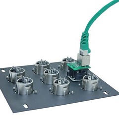 10 flush panel mount RJ45 ethernet cat5 jacks for recessed stage in floor box