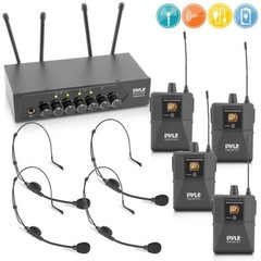 Pyle Pro PDWM4122 UHF Wireless System with 4 Bodypacks, 4 Headset Mics & Receive