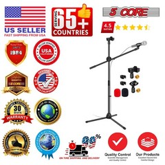 5 Core Microphone Stand Floor Adjustable 63″ Tripod Mic Stands w Boom Arm