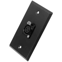 Black Stainless Steel Wall Plate with One XLR Female Connector Audio Install